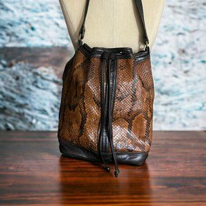 Edmond Bassetti Vintage Snakeskin Leather Shoulder‎ Bag and Change Purse